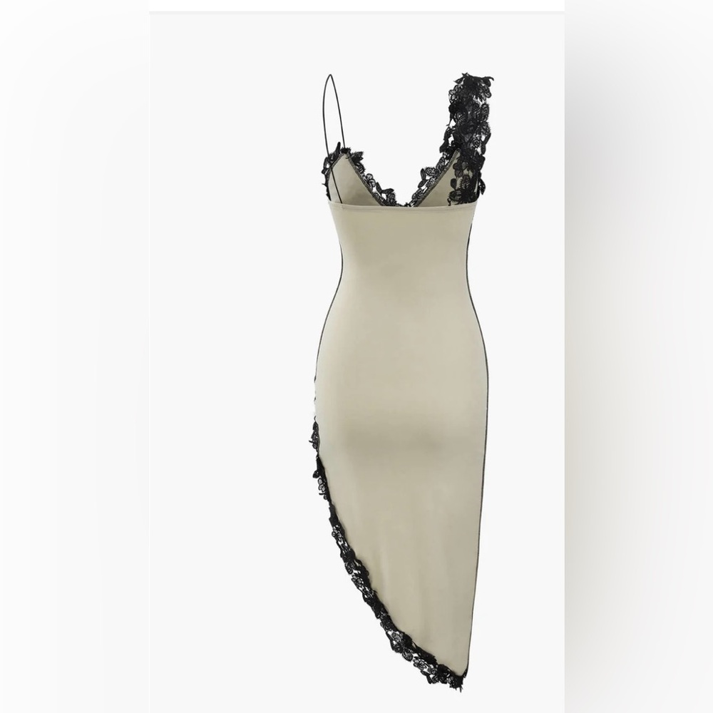 Micas Asymmetric Lace Panel Midi Dress - Picture 2 of 4